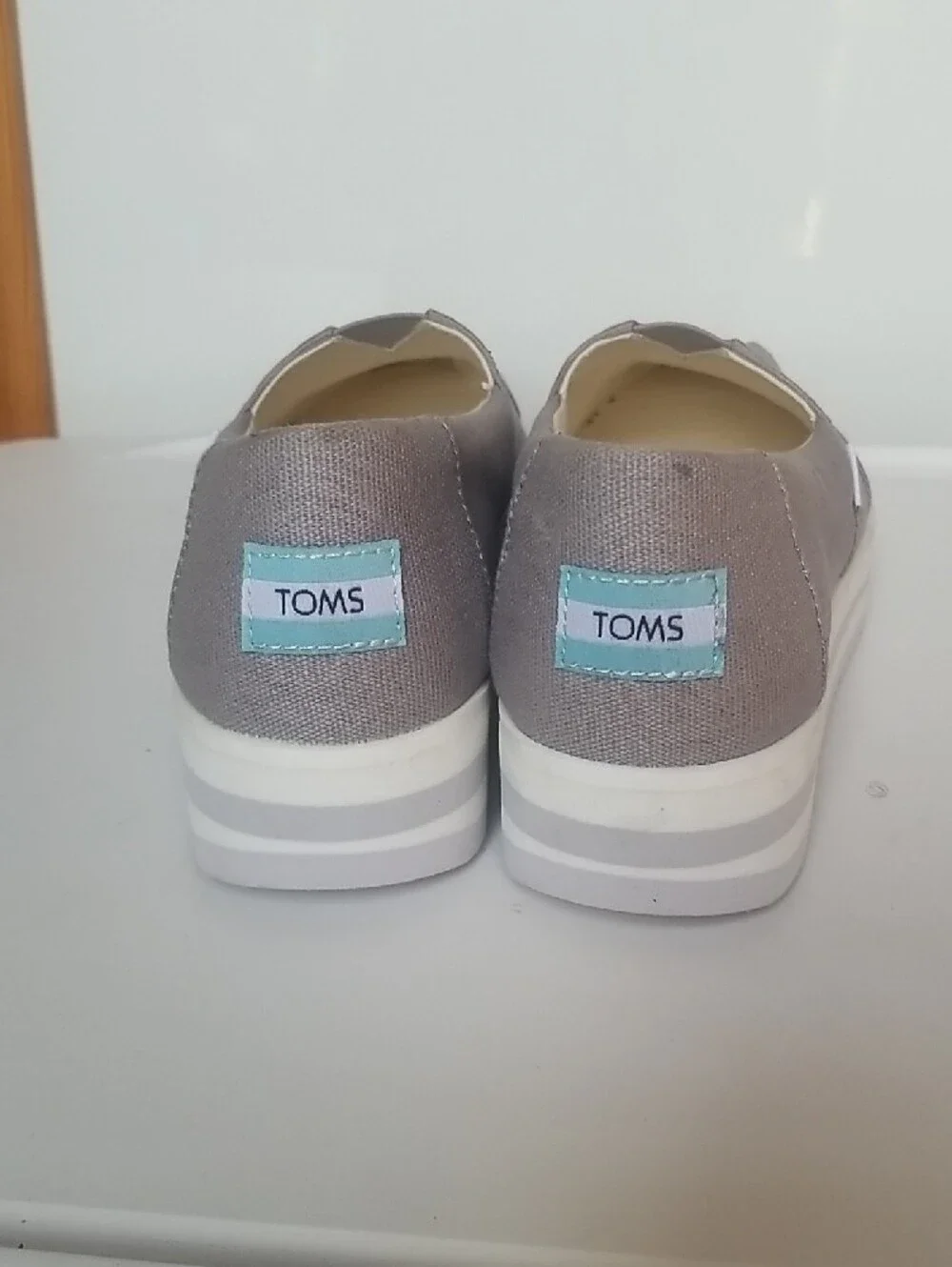 Toms Women's Slip-On Canvas Flats in Taupe Gray